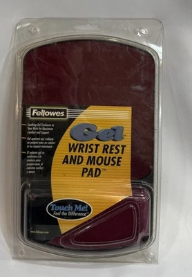 Fellows Gel Wrist Rest and Mouse Pad for Computer Ruby 96741 Maroon 2002 Vintage - Image 1 of 4