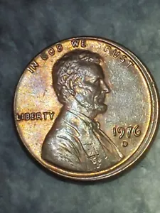 1976 D Lincoln Cent Penny Off Center - In God We Rust - Grease Filled Die Error - Picture 1 of 5