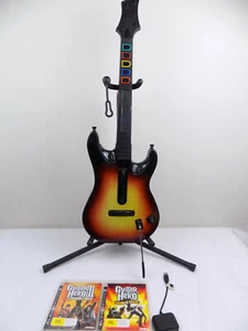 Playstation 3 Ps3 Sunburst Wireless Guitar Hero Controller 2x Games + Dongle - Picture 1 of 3