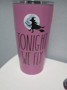 Rae Dunn TONIGHT WE FLY  Halloween Witch Tumbler Insulated Stainless Steel New