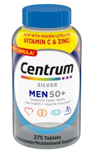 Centrum Silver MultiVitamin MultiMineral Complete Vitamin 275 Tabs Men Over 50+ - Picture 1 of 3
