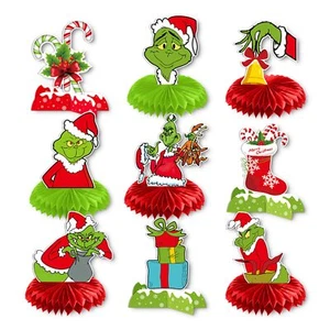 9 Pcs Christmas Decorations Christmas Party Centerpiece Honeycomb Table Toppe... - Picture 1 of 6
