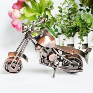 Retro Handmade Metal Motorcycle Sculpture Collection Motorbike Diecast Model Toy - Picture 1 of 24