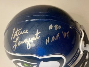 Steve Largent Signed Autographed Mini Helmet #80 HOF 95 PSA COA SEAHAWKS Auto - Picture 1 of 4