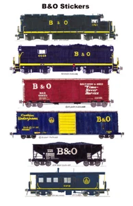 Tren de servicio de ahorro de tiempo Baltimore y Ohio 6 pegatinas individuales Andy Fletcher - Imagen 1 de 1