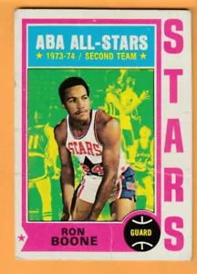 Ron Boone Utah Stars 1974-75 Topps #195 Idaho State Bengals arrugado - Imagen 1 de 2