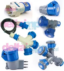 SPINA PRESA ADATTATORE VOLANTE Moltiplicatore INDUSTRIALE CE 220V 16A IP44 IP67 - Foto 1 di 17