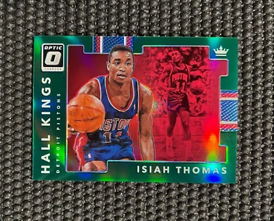 2017-18 Panini Donruss Optic Hall Kings Isiah Thomas Green Prizm #/5 - Image 1 of 2