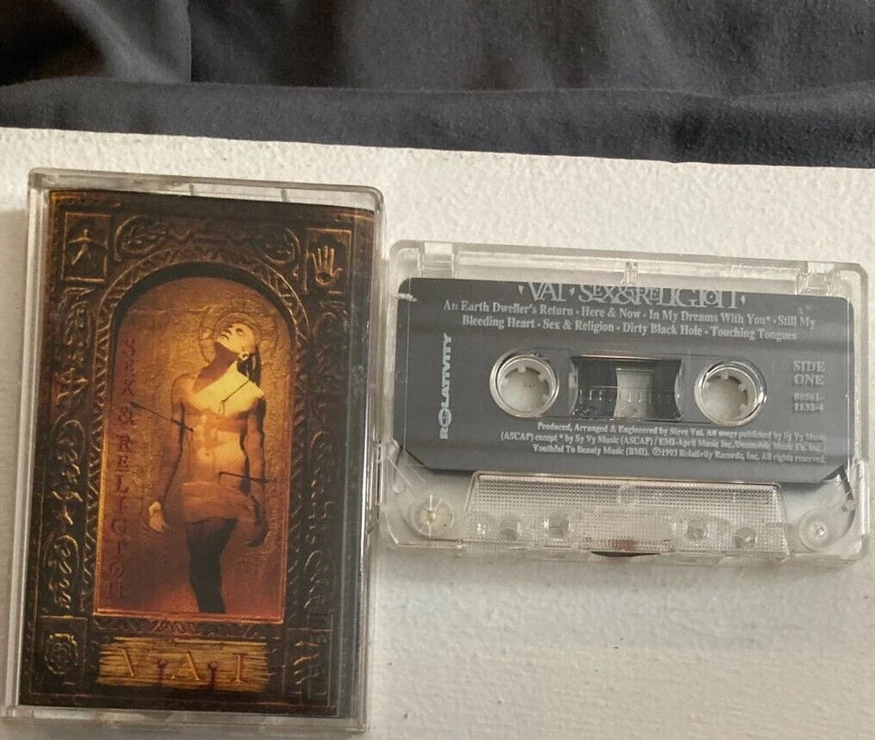 STEVE VAI SEX & RELIGION Cassette Tape OG 1993 Heavy Metal Rare - Imagem 1 de 1