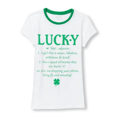 TCP 'LUCKY' DEFINITION GLITTERY WHITE TOP T SHIRT XS-XXL  4-16  ST PATRICK'S DAY - Image 1 of 2