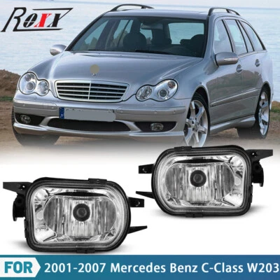 Fog Lights for 2002-2007 Mercedes Benz W203 C-Class Clear Lens Pair Driving Lamp - Изображение 1 из 4