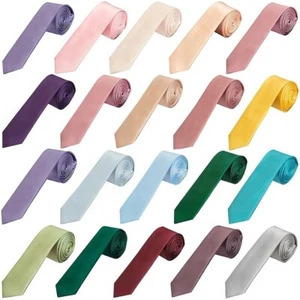 Corbatas ajustadas de satén para boda para hombre corbata de novio graduación bautizo fiesta formal - Imagen 1 de 186