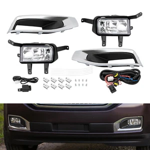 Left+Right Fog Light Wire Harness Switch Lamp Bezel Sets For 2015-2018 GMC Yukon - Picture 1 of 20