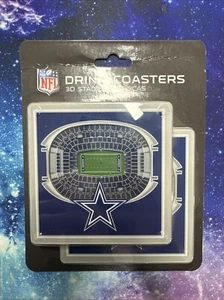 Dallas Cowboys 3D Team Stadium View 4 x 4 Coasters - Set of 2 - Brand New Sealed - Bild 1 von 2