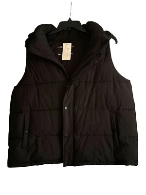 BCBGeneration Black Puffer Vest Size 2X Hooded NWT - Image 1 of 4