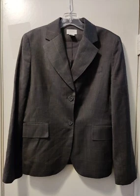 Traje de 2 piezas de lana marrón grisáceo Ann Taylor Loft para mujer. Chaqueta talla 6. Pantalones Talla 8 Foto 1 de 4