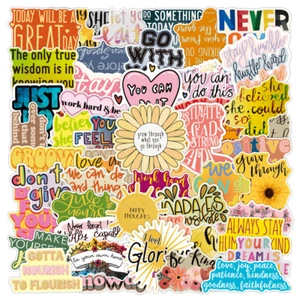 50x Quotes Inspirational Sayings Sticker Laptop Bottle Phone Guitar Desk Decals - Picture 1 of 9