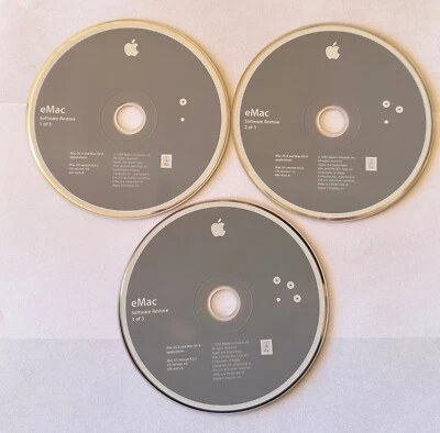 eMac OS 9.2.2 Restore CDs, Set of 3 - Image 1 of 2
