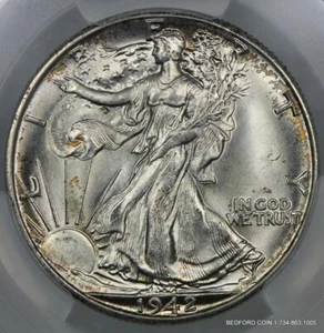 PCGS MS67 1942-D WALKING LIBERTY SILVER HALF DOLLAR 50c (BC16) - Picture 1 of 3