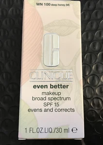 Clinique Even Better Makeup Broad Spectrum SPF 15 WN 100 Deep Honey NEW - Picture 1 of 2
