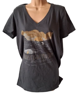 Original Harley Davidson Damas Grande - Camiseta Gris Diseño Hit the Roadl (S67) - Imagen 1 de 3