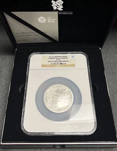 2012 5 oz Silver LONDON OLYMPICS Great Britain 10 Pounds Britannia NGC PF69 - Picture 1 of 10