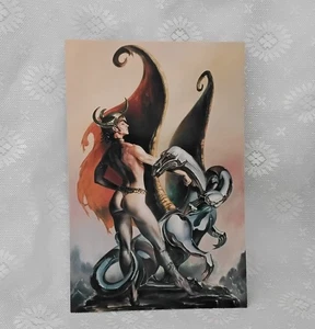 1993 Julie Bell  Fantasy Art  9"×6"  Wind Rider Glossy Poster - Picture 1 of 4
