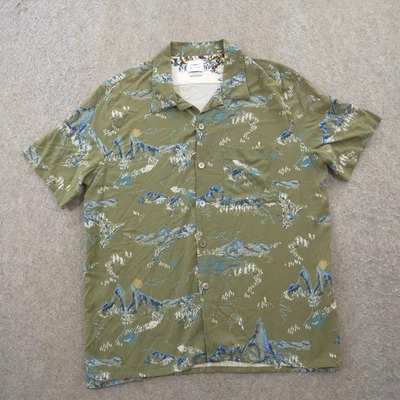 Camisa Paul Smith Para Hombre Grande Verde Con Botones Estampado Montaña AOP Manga Corta Foto 1 de 4