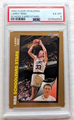 1992-93 Fleer - Schoolyard Stars Larry Bird #256 - PSA 6 EX-MT - Image 1 of 2