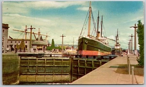 1939 Seattle Ballard Locks Color Photo Postcard by Union Oil Co. - Picture 1 of 2