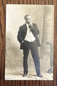 Original 1908 RPPC Postcard. Famous Evangelist Billy Sunday Striking A Pose. - Picture 1 of 2
