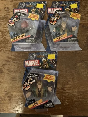 LOTE de 3 figuras de acción Marvel LOKI, CALAVERA ROJA, LATIGAZO CERVICAL Finger Fighter NUEVO EN CAJA Foto 1 de 4