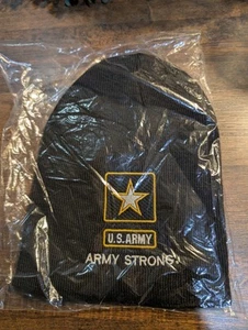 Army Strong Beanie Mütze Rodel Neu One Size Wintermütze Schwarz Versiegelt  - Bild 1 von 2