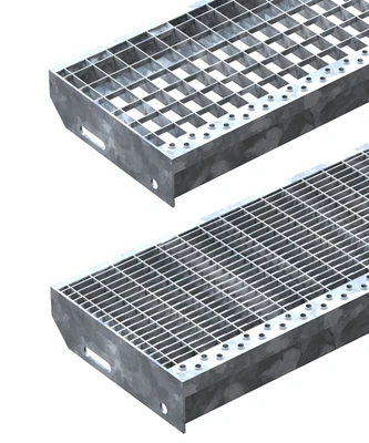 Gitterroststufe Metall Treppenstufen mw30x30mm 30x10 R11 feuerverzinkt  - Bild 1 von 4