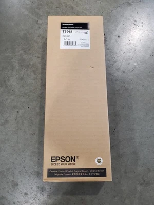 NEW GENUINE - EPSON T5918 MATTE BLACK 700ml Ink - Stylus 11880 - EXP-2016 #69 - Image 1 of 3