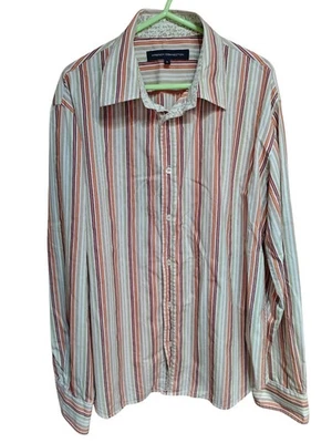French Connection Mens Shirt Size XL Multicoloured stripe Pit To Pit 20" - Image 1 of 4