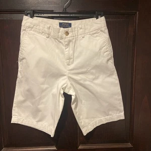 Ralph Lauren Boys Flat Front Classic Chino Shorts White Size 14 Preowned - Picture 1 of 2