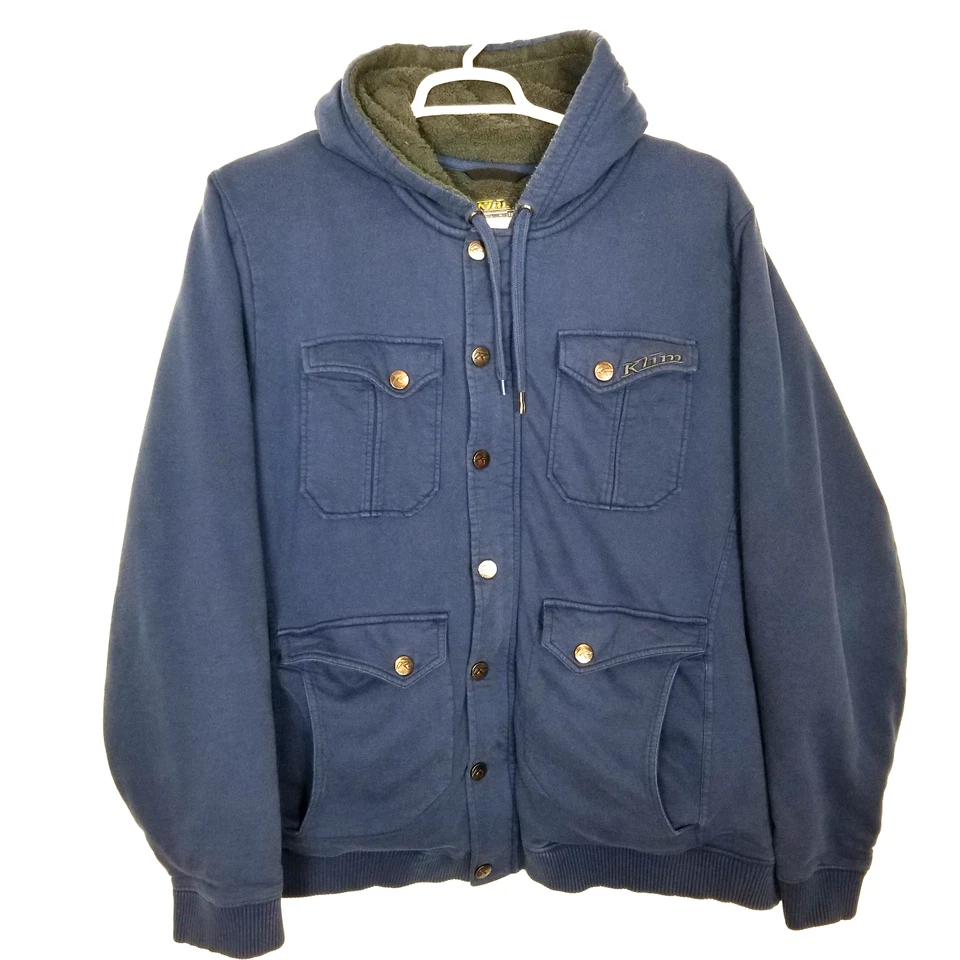 Chaqueta de punto con capucha militar Klim para hombre talla 2XL forrada de lana bolsillos azules cremallera a presión Foto 1 de 4