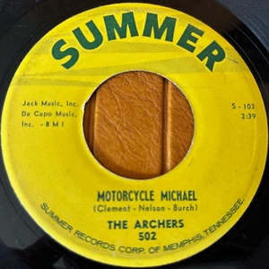 MOTORCYCLE MICHAEL THE ARCHERS VINYL 45 7" RECORD SUMMER 502 1959 ROCKABILLY - Picture 1 of 4