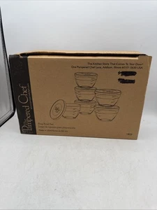 Pampered Chef 1 Cup Prep Bowls Clear Glass By Set Of 6 And Lids 1825 - Picture 1 of 5