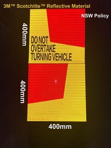 Do Not Overtake Turning Vehicle Truck/Caravan Sign Markers STICKERS UV Resistant - Picture 1 of 6