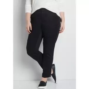 Maurices Women's Mid-Rise Flat Front Smart Long Ankle Pants Black Size 17/18 NWT - Picture 1 of 13
