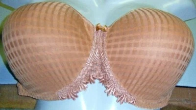 46C 46 C CROWNETTE SUJETADOR DE 5 VÍAS BRONCE ENCAJE CORREAS FLORALES Y RIBETE CON AROS 414 NUEVO Foto 1 de 4