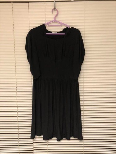 Abito Miu Miu manica a sbuffo nero design tinta unita taglia 36 (M) top manica a sbuffo