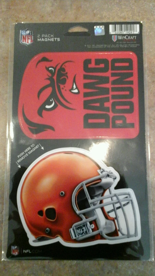 CLEVELAND BROWNS PAQUETE DE 2 IMANES 4" SET WINCRAFT CON LICENCIA NFL Foto 1 de 1