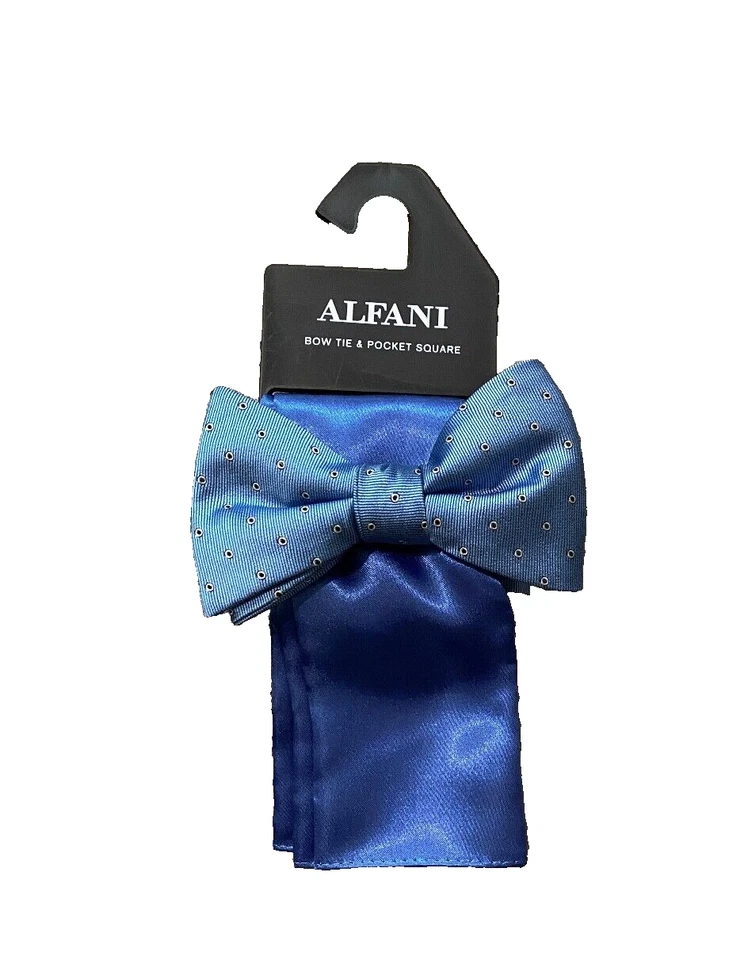 Juego de pajarita azul Alfani y cuadrado de bolsillo azul nuevo con etiquetas Foto 1 de 1