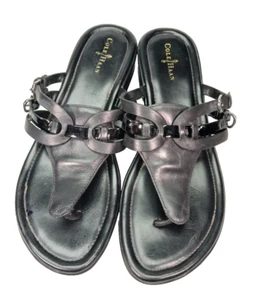 Cole Haan Women's Sandals Size 9B Black Melissa Buckle Thong - Picture 1 of 9