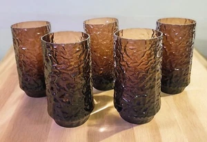 Vintage LENOX Brown IMPROMPTU 16 Oz Iced Tea Glasses Tumblers 6 5/8" - Set of 5 - Picture 1 of 23