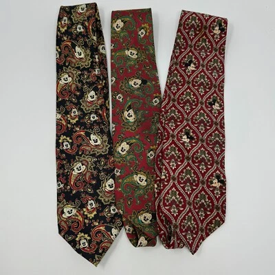 Juego de 3 corbatas de seda para hombre Disney Balancine y originales Mickey Mouse cachemira Foto 1 de 4