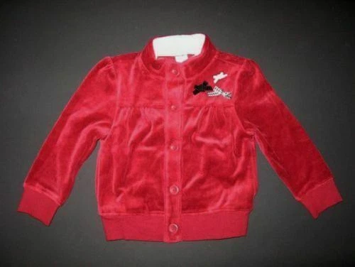 Gymboree Rojo Negro Lazo a Cuadros Terciopelo Yoga Chándal Chaqueta Botón Cuello Piel 5 5T Foto 1 de 1